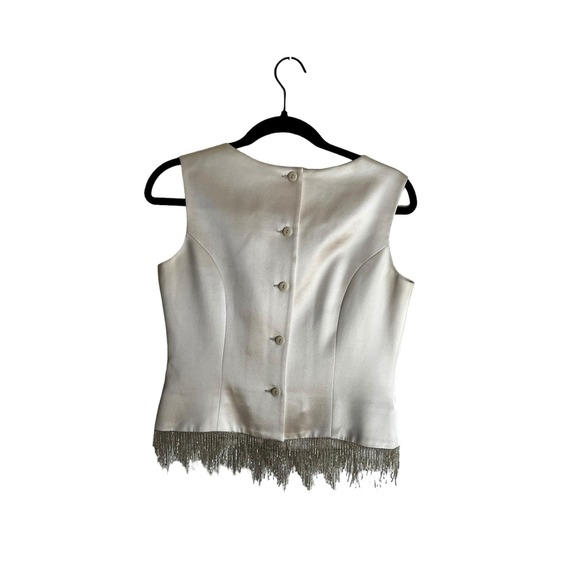 American Vintage Tops - Beaded Vintage 1990s 90s Cleveland Designer Sonny Choi Beaded Silk Top